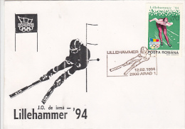 OLYMPIC GAMES, LILLEHAMMER 94, SKIING, SPECIAL COVER, 1994, ROMANIA - Invierno 1994: Lillehammer