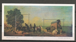 ARGENTINA - 1985 - Bloc Yvert # 31 -  Philatelic Exposition - Topical ART  P. Pueyrredon - FAUNA CHEVAUX  - MINT NH - Blocks & Sheetlets