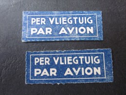 étiquettes Postales Par Avion By Air Mail Document Des Postes: Per Vliegtluig - Autres & Non Classés