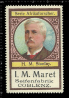 Old German Poster Stamp (cinderella Vignette Reklamemarke) Henry Morton Stanley Journalist Explorer Seife Soap - Esploratori