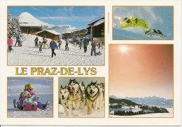 LE PRAZ DE LYS (Haute-Savoie) Multivues Ski Luge Surf Chien Husky (animée Circulé 1999 Taninges Cf Détails 2scan) MW550 - Taninges