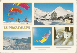 LE PRAZ DE LYS (Haute-Savoie) Multivues Ski Parapente Chiot Husky (animée Circulé 1999 Taninges Cf Détails 2scan) MW549 - Taninges