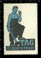 Old Original German Poster Stamp( Cinderella,reklamemarke) TAG - Tobacco Cigarette Zigarette - Tabac