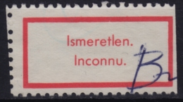 Destination Unknown / INCONNU - Vignette Label - USED - Hungary Hongrie - 1980´s - Machine Labels [ATM]