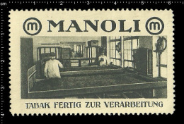Old Original German Poster Stamp(cinderella,reklamem Arke)  Cigarette Factory Manoli - Tobacco Cigarettes Zigaretten - Tabaco