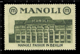 Old Original German Poster Stamp(cinderella,reklamem Arke)  Cigarette Factory Manoli - Tobacco Cigarettes Zigaretten - Tobacco