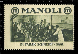 Old Original German Poster Stamp(cinderella,reklamem Arke)  Cigarette Factory Manoli - Tobacco Cigarettes Zigaretten - Tabacco