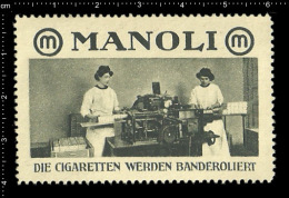 Old Original German Poster Stamp(cinderella,reklamem Arke)  Cigarette Factory Manoli - Tobacco Cigarettes Zigaretten - Tobacco