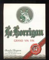 Etiquette De Vin De Table  -   Le Korrigan -  Ch. Poupon à Callac De Bretagne (22)  -  Thème Chien - Perros