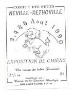 Etiquettes De Vin De Table  -  Exposition De Chiens  Comité Des Fêtes De Neville Rethoville (50) - Thème Chien - Cani