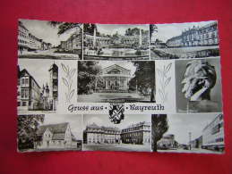 CPSM PHOTO  ALLEMAGNE  GRUSS AUS BAYREUTH    MULTI VUES   VOYAGEE 1962 TIMBRE - Bayreuth