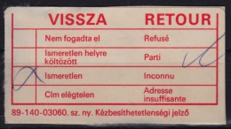 Retour Vignette / Label - Hungary 1980's - Used - Vignette [ATM]