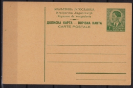 1939 Yugoslavia - STATIONERY - POSTCARD - MNH - Entiers Postaux