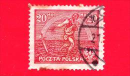 POLONIA - POLSKA - Usato - 1921 - Agricoltura - Semina - Sowing Man - 20 Mk - Usati