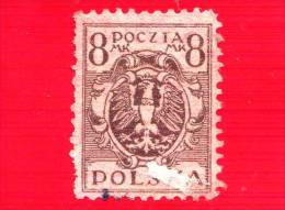 POLONIA - POLSKA - Usato - 1919 - Aquila Su Scudo - 8 - Usati