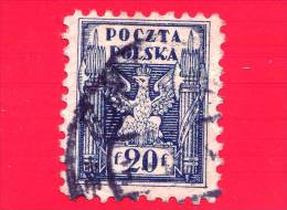 POLONIA - POLSKA - Usato - 1919 - Aquila Con Fasci - 20 - Used Stamps