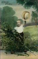 Fröhliche Pfingsten Kind Junge Boy Mit Hut Enfant 9.6.1908 Von Landshut Nach Bayreuth - Pentecostés