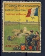 VIGNETTE SANS GOMME  # 1° GRAND PRIX AVIATION# CIRCUIT ANJOU # ANGERS 1912 - Aviation