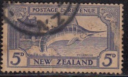 New Zealand Used 1935, 5d Swordfish, Fish - Gebruikt