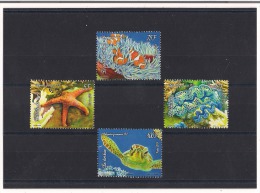 Polynésie Française Série De 4 Timbbres Faune Marine - Unused Stamps