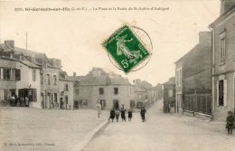 - CPA - 35 - SAINT-GERMAIN-SUR-ILLE - La Place Et La Route De St-Aubin D'aubigné - 412 - Saint-Germain-sur-Ille