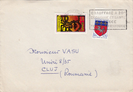 COMUNICATION ADVERTISING, COAT OF ARMS, STAMPS ON COVER, 1977, FRANCE - Briefe U. Dokumente