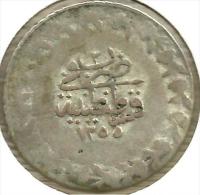 TURKEY 20 PARA INSCRIPTIONS IN ARABIC FRONT & BACK YEAR2 AH1225 -1840 AG SILVER F+ KM595 READ DESCRIPTION CAREFULLY !!! - Turkey