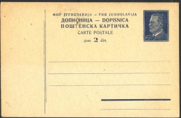 YUGOSLAVIA - JUGOSLAVIA - PC  Mi. P129  - TITO - 1949 - Entiers Postaux