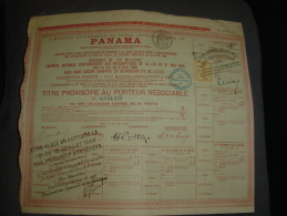 Titre Provisoire " Canal Interocéanique De Panama " Paris 1888 Bon état N°0934488. - Navigation