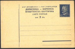 YUGOSLAVIA - JUGOSLAVIA  - ERROR  -  PC  Mi. P129   - TITO  With "MOUSTACHE"  - 1949 - Entiers Postaux