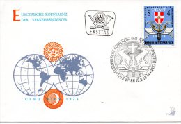 AUTRICHE. N°1286 Sur Enveloppe 1er Jour (FDC) De 1974. Conseil Des Ministres Des Transports. - European Community