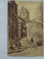 AUVERS SUR OISE ( 95 ) VIEIL ESCALIER CONDUISANT A L'EGLISE  CPA 1 - Auvers Sur Oise