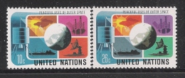 NAZIONI UNITE N.Y. - 1975 - 2 VALORI NUOVI STL EMISSIONE: UTILIZZO PACIFICO DELLO SPAZIO - IN OTTIME CONDIZIONI. - Unused Stamps