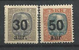 Islande 1925 N° 113/114  Neufs * MVLH (n°114 Near MNH) Cote 90 Euros - Ungebraucht