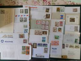 DOOS/OOST/LOT9        63  LETTRES AFFRICHEMENT AVEC TIMBRES GRAND FORMAT - Lettres & Documents