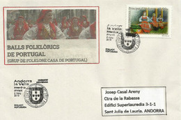 Hommage A La Population Portugaise D´Andorre, Obliteration Premier Jour, Lettre Adressée En Andorre - Brieven En Documenten