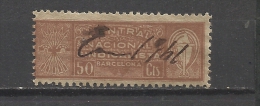 152-SELLO ESPAÑA GUERRA CIVIL 1939 C.N.S. BARCELONA.RARO 50 CENTIMOS? FALANGE ESPAÑOLA CENTRAL NACIONAL SINDICALISTA. - Nationalist Issues