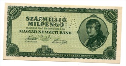 Hongrie Hungary Ungarn 100.000.000 MilPengo 1946 AUNC "" MINTA "" SPECIMEN "" # 1 - Hongrie