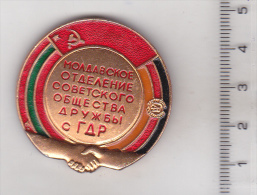 USSR Moldova Old Pin Badge - The Moldovan Branch Of The Soviet Society For Friendship With The DDR - Filmmanie