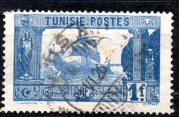 TUNISIA 1923 Carthaginian Galley - 1f. - Light Blue And Blue FU - Gebraucht