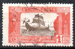 TUNISIA 1906 Carthaginian Galley -   1f. - Brown And Red  FU - Usati