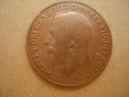 Great Britain 1916 GEORGE V  ONE PENNY  USED POOR CONDITION. - Sonstige & Ohne Zuordnung