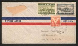 O) 1944CUBA, CANDLES, COLON IN THE CARIBBEAN, VICTORY, COVER TO NEW YORK.- - Airmail