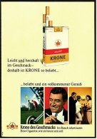 Reklame Werbeanzeige 1968 ,  Krone Zigaretten  -  Beliebt Und Ein Vollkommener Genuß - Other & Unclassified