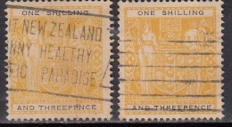 New Zealand Used 1931-1940, Single Star,  Fiscal, 2 Diff., Colour Of 1s3d, - Fiscali-postali