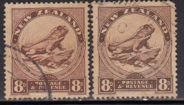New Zealand Used 1936, 2 Diff., Wmk Type, 8d Tuatara Lizard, Reptiles - Usati