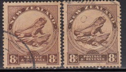 New Zealand Used 1936, 2 Diff., Wmk Type, 8d Tuatara Lizard, Reptiles - Oblitérés