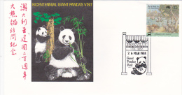 Australia 1988 Giant Pandas Visit, Parkville, Souvenir Cover - Marcofilie