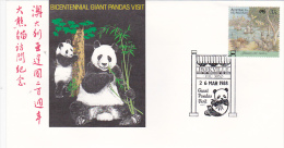 Australia 1988 Giant Pandas Visit, Parkville, Souvenir Cover - Marcophilie