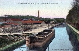 Souppes Sur Loing   77   Le Canal Et La Sucrerie  .  Péniche  (voir Scan) - Souppes Sur Loing